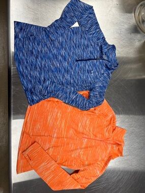 Under Armour Set of Blue & Orange Space-Dye Quarter Zip Pullover